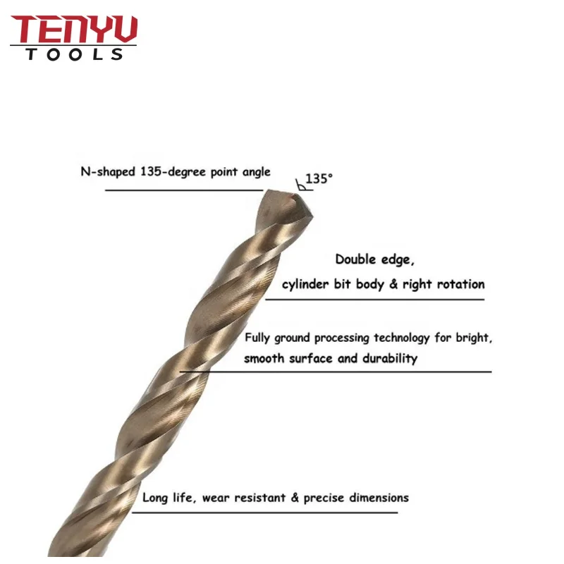 High Precision 8.5mm HSS Cobalt Brocas Drill Bits for Metal Stainless Steel