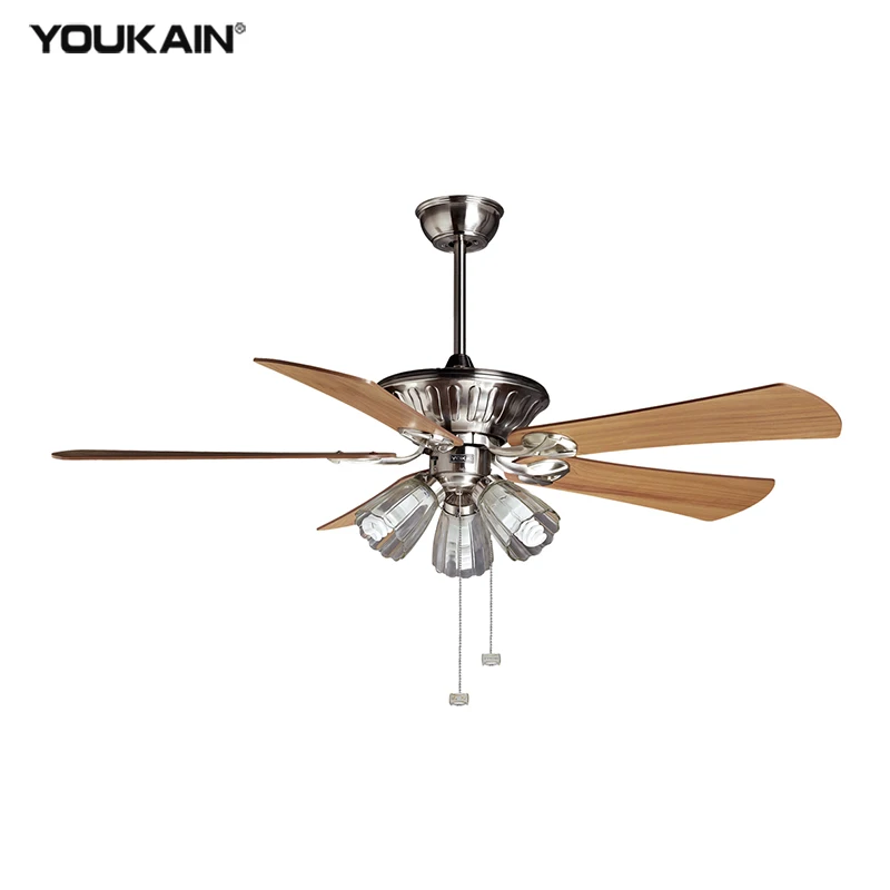 Роскошная лампочка с 3 лампочками, 52 дюйма, потолочный вентилятор с подсветкой в стиле ретро