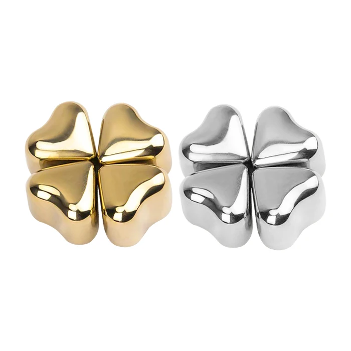 Heart Design Chilling Stones Set Whiskey Ice Cube 304 Stainless Steel Ice Cube for Cola Wine Drink