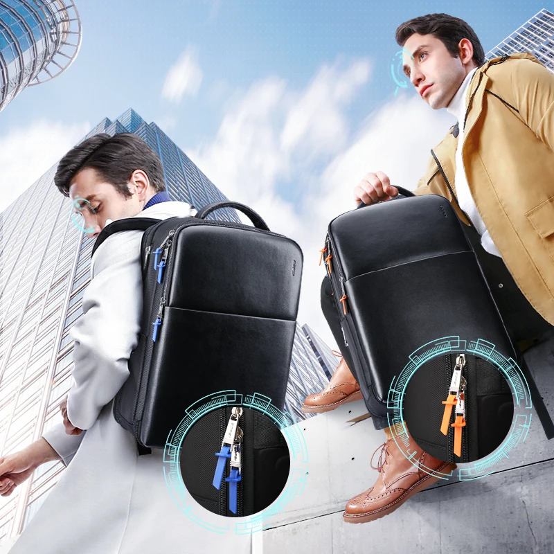 BOPAI Wholesale Business Travel Expandable Casual Bag Pack Anti Theft 15.6 Inch Men USB Charging Laptop Backpack