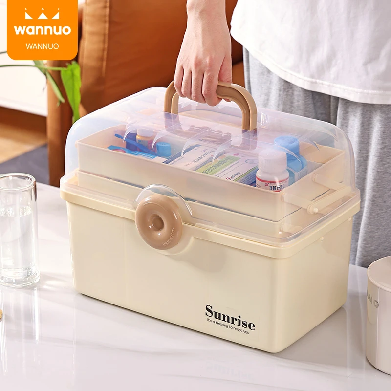 Wannuo Dustproof Moisture-proof Plastic Medicine Cabinet Multilayer Retractable Household Medicine Bin
