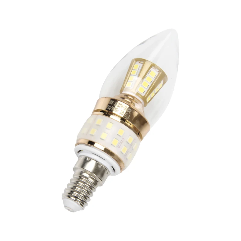 E14 6W 8W 10W LED Bulb Candle Light 3000K 4000K 6000K Tri-color Dimming Voltage 220V Constant Current No Flicker for Chandeliers