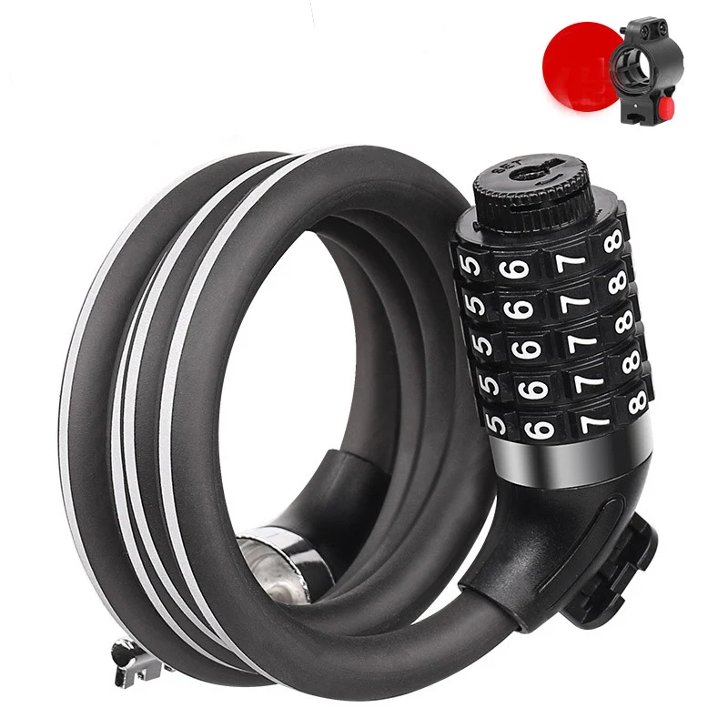 Велосипедная система безопасности, 5 кодов, ключ, складной замок на цепочке, цифровой комбинированный велосипедный замок для горного велосипеда, BMX