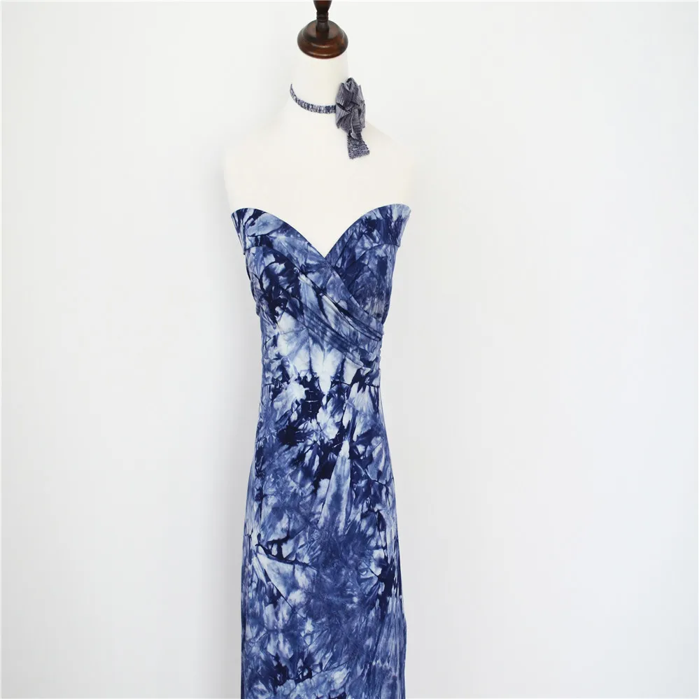 
95%viscose 5%spandex OE tie dye 2020 popular single jersey knitted fabric for dress 