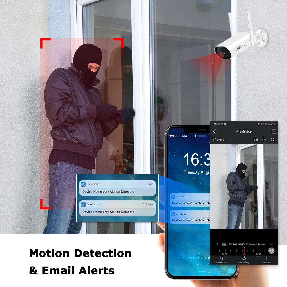 Anran 4K 5MP wireless security camera system waterproof Bullet IP CCTV Camera 4CH Wifi NVR Kit