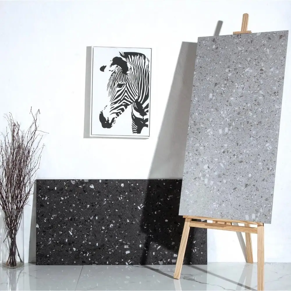 Full body 600x1200 Ancient Terrazzo Matt Porcelain Rustic Floor Tiles for Indoor and Outdoor