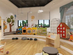 Hot Sale Children Library Furniture Wooden Bookshelf for Child Care Center
