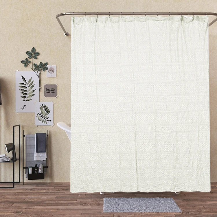 New High Quality 180*180 Customized hot sale boho style cotton fabric shower curtain