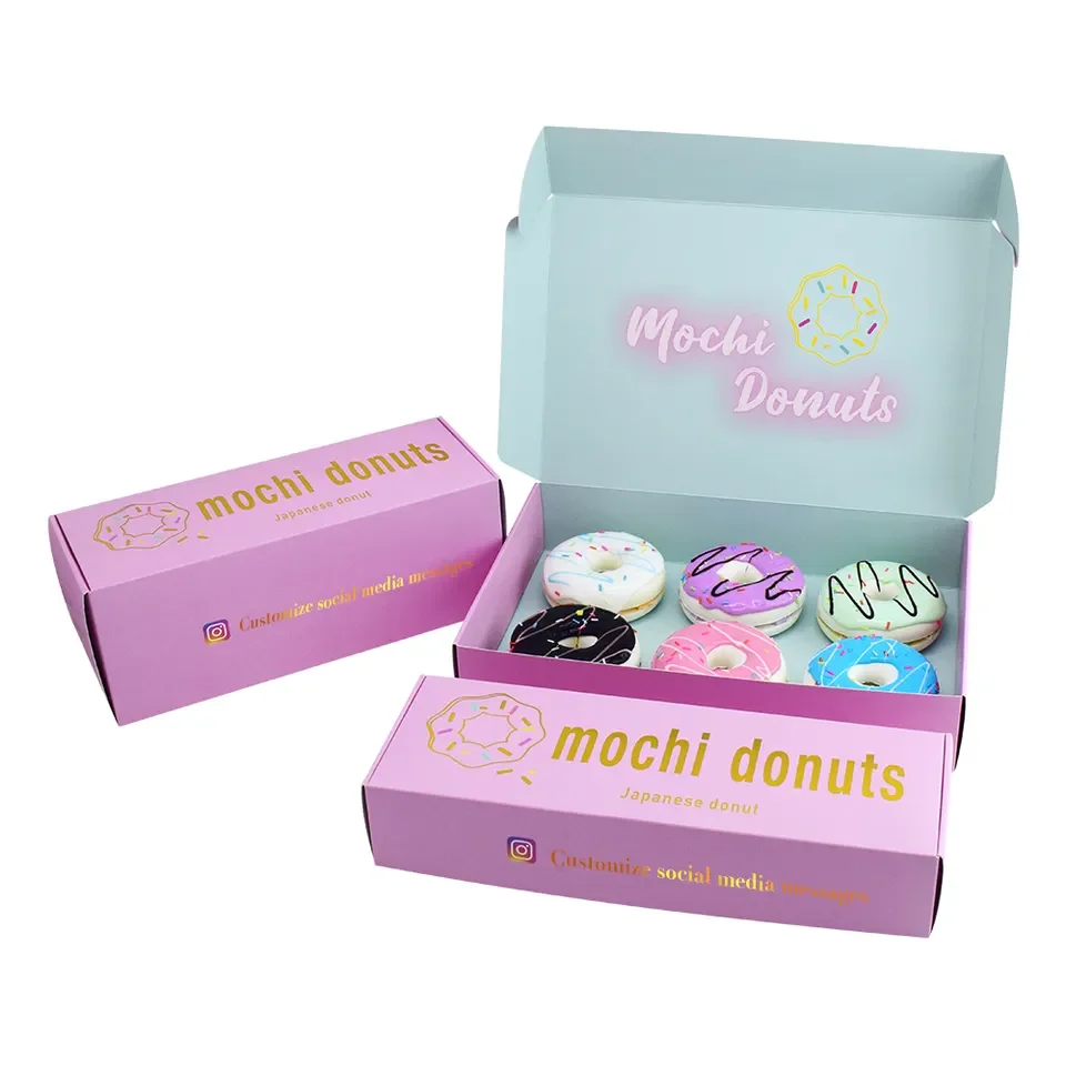 Индивидуальные 3 6 12 Mochi пончики кукурузные хот-доги брауни упаковочные коробки для торта печенья десерта суши бенто со вставками