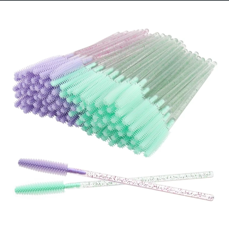 Factory Price Silicon Lash Spoolies Disposable Silicone Head Mascara Wands
