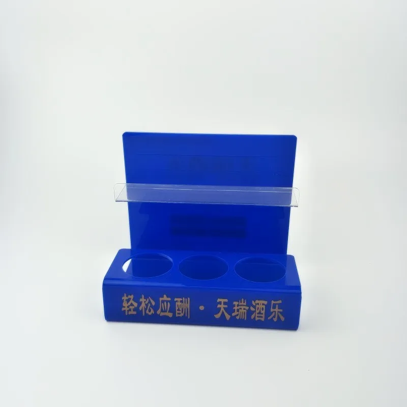 Custom  Countertop 3 Bottles Acrylic Beverages Drink Display Stand