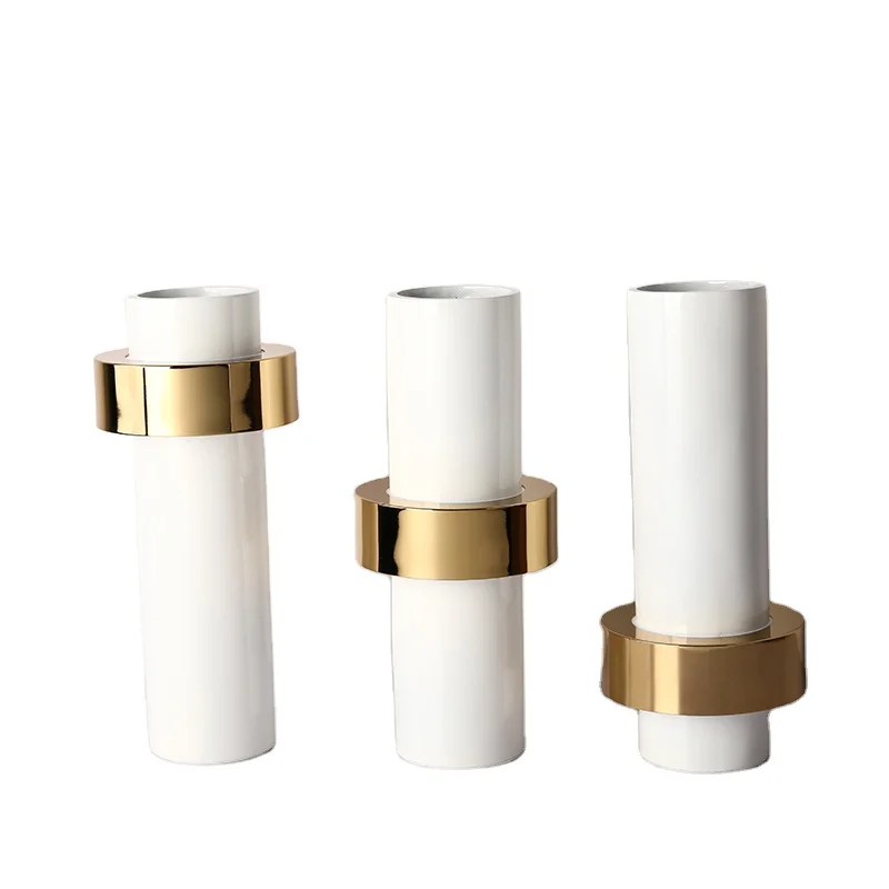 Distributor Best Seller Customizable Delicate Metal Black&White Suit Decorate Wholesale Metal Vase