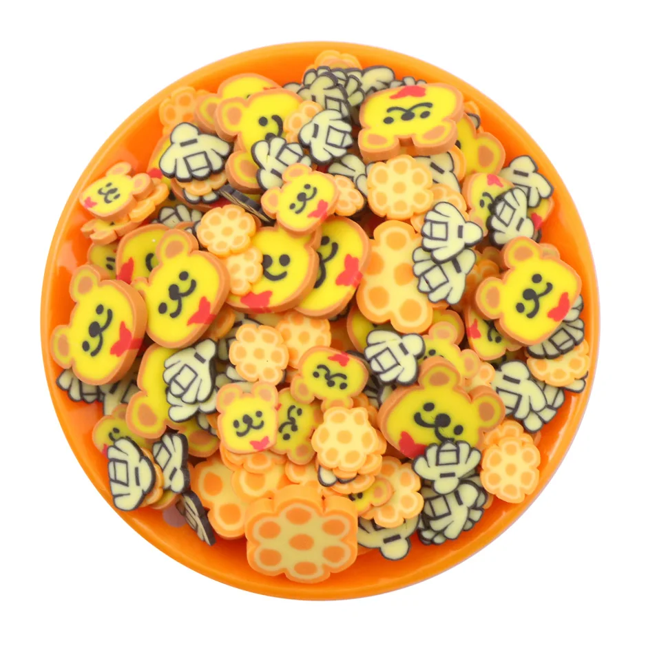 500G 10MM Miniature Food Toast Bread Polymer Clay Sprinkles Slices for Slime DIY Craft Art Decoration Nail Tumblers
