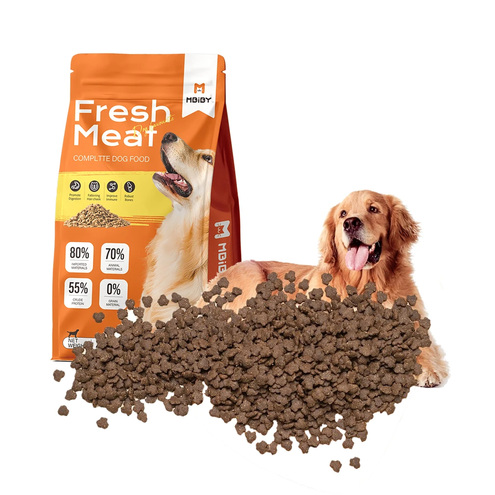 2022  Wholesale natural Dog Food 15kg/20kg OEM/ODM  Adult Dog Dry Food Adult Chicken, Beef, Salmon Flavor Dog Food