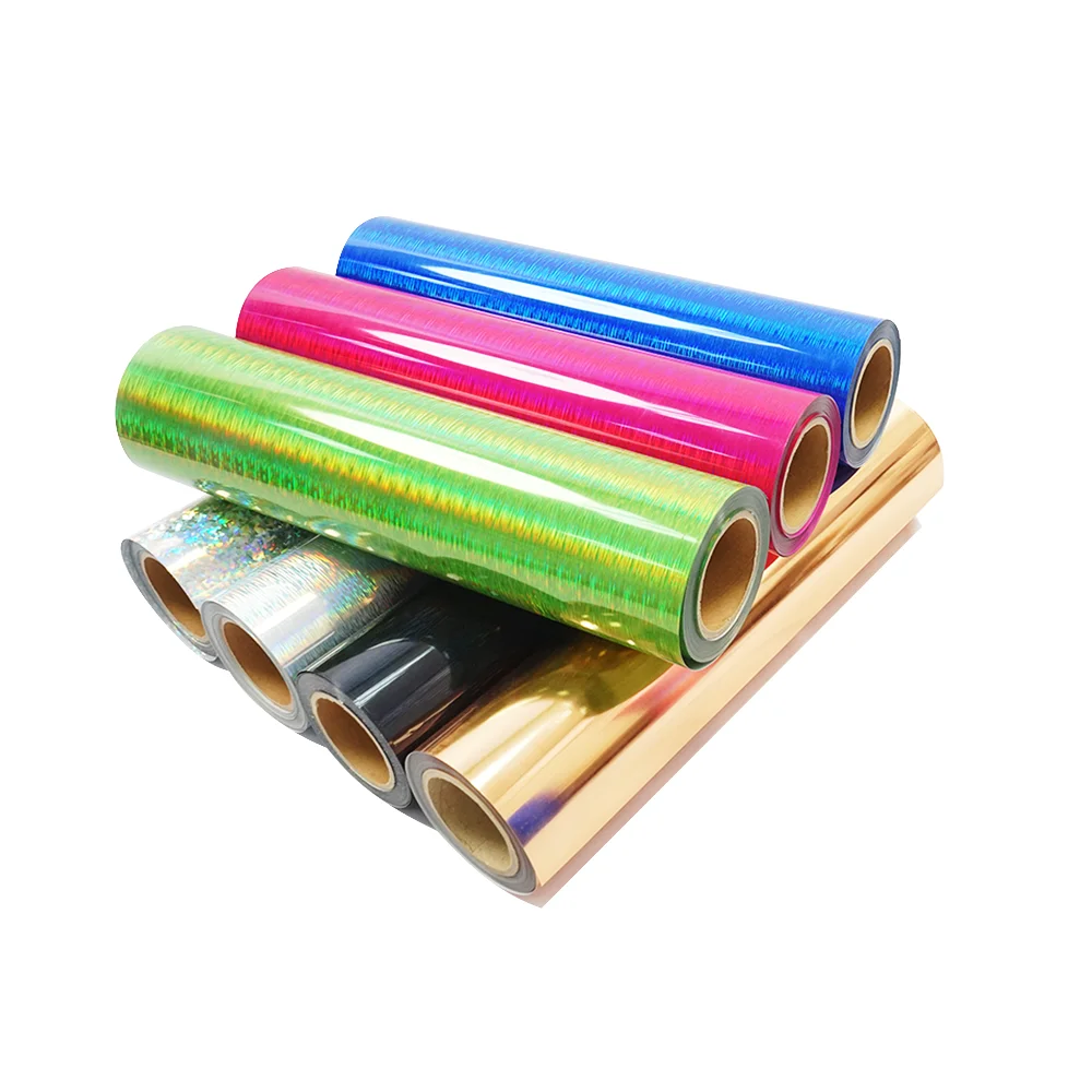 Free sample high elastic textil gold foil htv metallic heat transfer vinyl