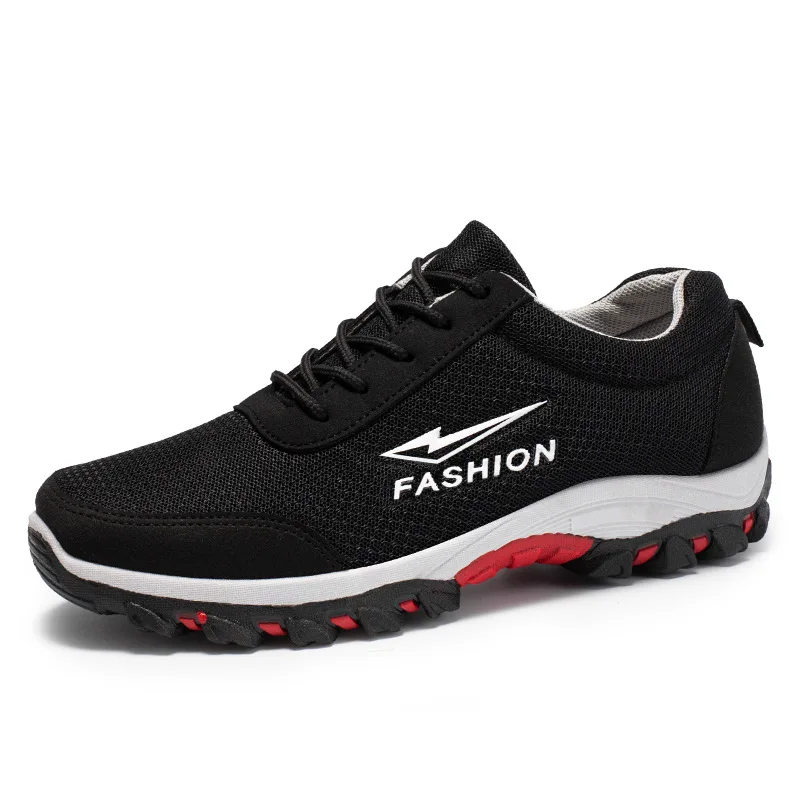 New Style Best Breathable School Sports Shoes Men Athletic Hiking Running Casual Sports Shoe Full Black