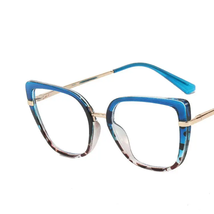 Оправа для женских очков двойного цвета, Модные прозрачные очки с защитой от синего света, оправа для очков из металла TR90, оптические очки, очки для компьютера