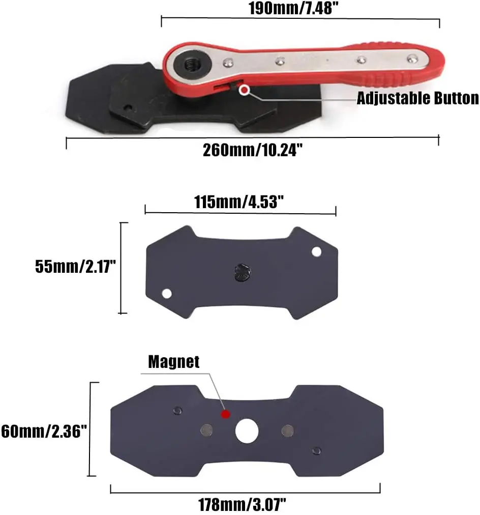 Brake Caliper Press Tool Car Piston Spreader Pad 360 Degree Swing Ratchet Hand Wrench Expander for Single Twin Quad Piston Disc
