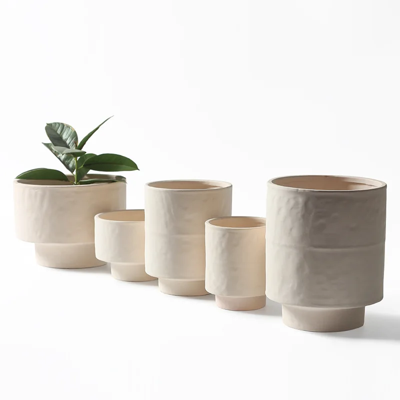 Simple Cactus Bonsai Nordic Handmade Plant Pot Ceramic Vase White Ceramic Decorative Pot Vases Decor Ceramic
