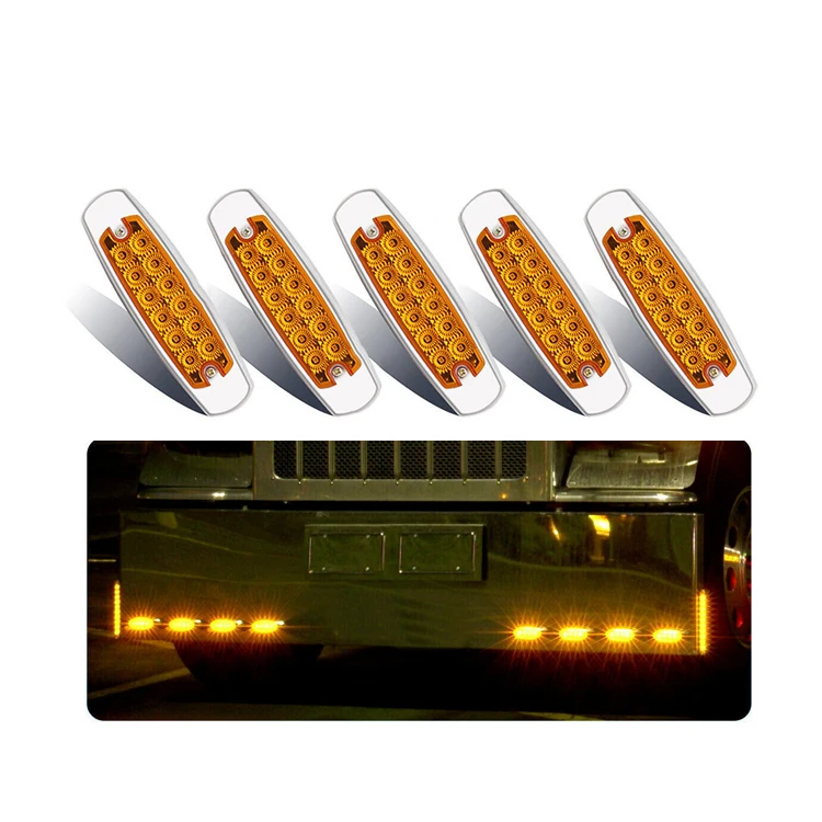 12V 24V LED car trailer tail light red amber blue clearance lamps side mark lights for truck 12leds warning light