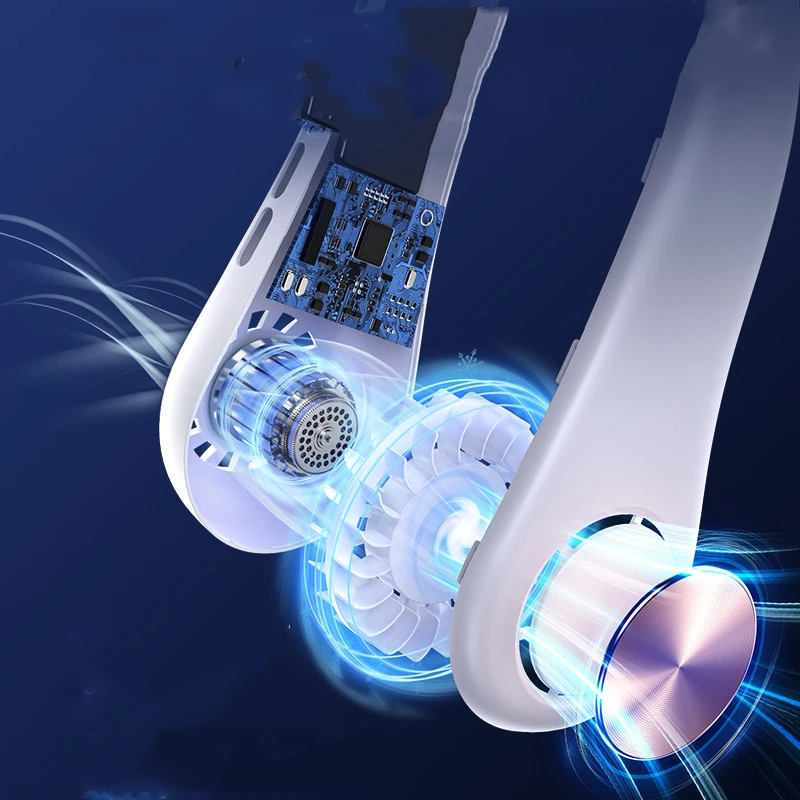 MAIMAI Neck fan blade free portable outdoor hands-free rechargeable 2000mAh battery for both male and female use