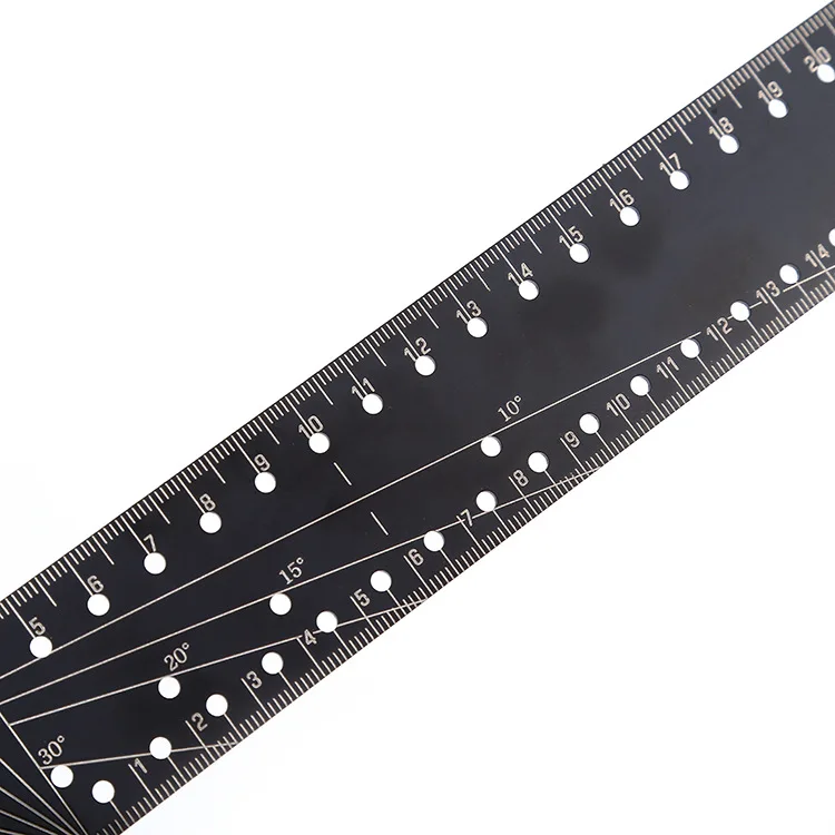Aluminum alloy right angle 45/90 degree triangular square ruler 30cm woodworking multifunctional woodworking ruler