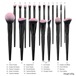BUEART 18pcs Vegan hair Purple pink Rose makeup brush Set custom logo with private label with box and brush holder package