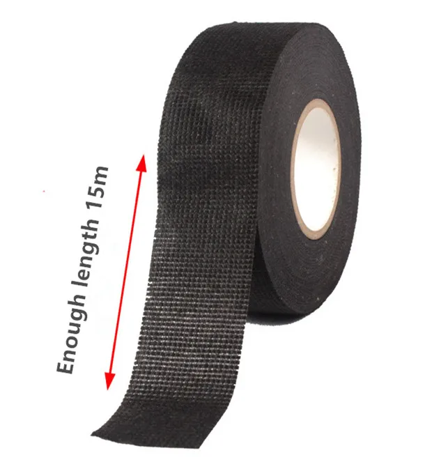 Easy Tear black Fabric cloth PVC Fuzzy electrical insulation packaging Auto car Automotive  interior Wire Harness flannel tape