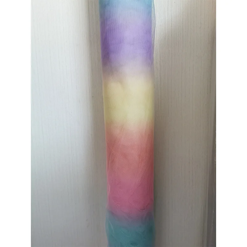 Print your own design 100% polyester tulle fabric with gradint effect printing
