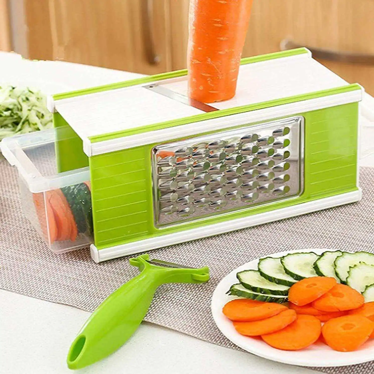 2023 Hot Sale 5 In 1 Kitchen Gadgets Plastic Multifunctional Onion Potato Fruit Vegetable Slicer Cutter Chopper Grater