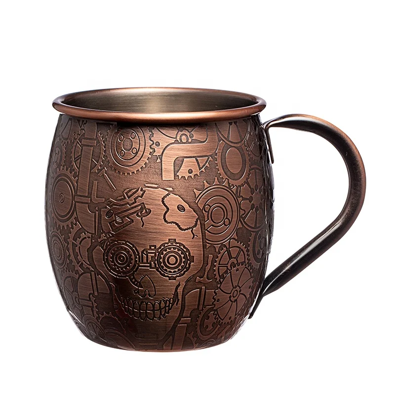 New Design Beer Cocktail Mule Cups Copper Black Plated Stainless Steel Moscow Mule Mug For Party