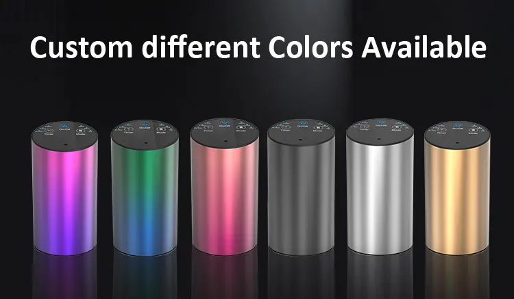 Essential Mini Smart Waterless Aromatherapy Essential Oil Car Nebulizer Aroma Car Diffuser Advanced Wireless Pure 10ml Rainbow