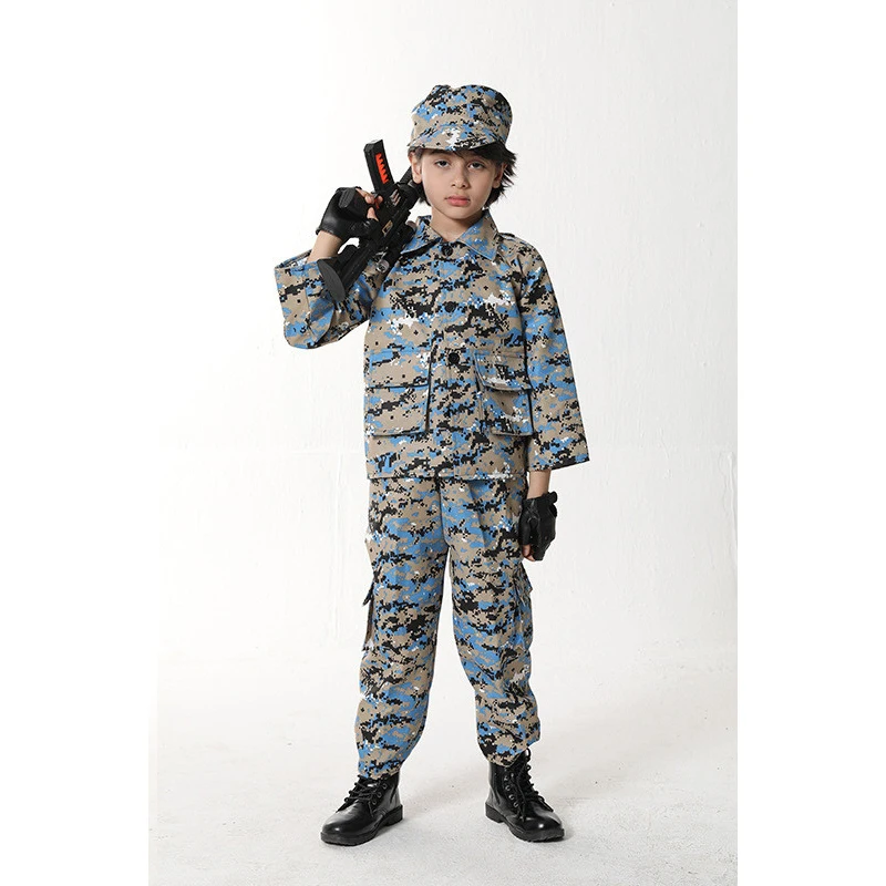 Kids Carnival costume Soldier Costumes Army Military Uniform For Boys 4 Pieces Set Role Play Suits