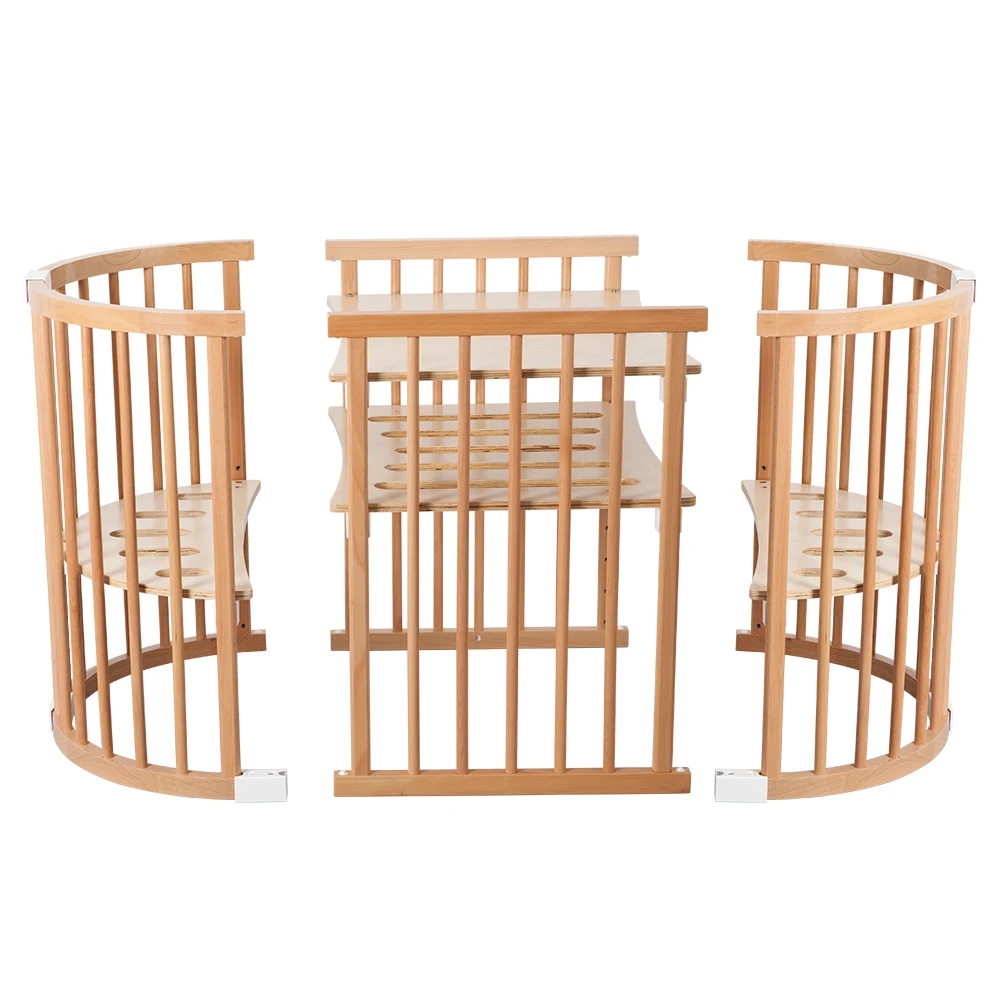 4-in-1 crib  bb multi-functional European and American light luxury solid wood environmental protection movable splice