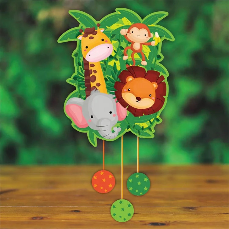 New Jungle Safari Animals Theme Kids Birthday Party Pinata Party Supplies Decoration Eco-friendly Disposable Tableware