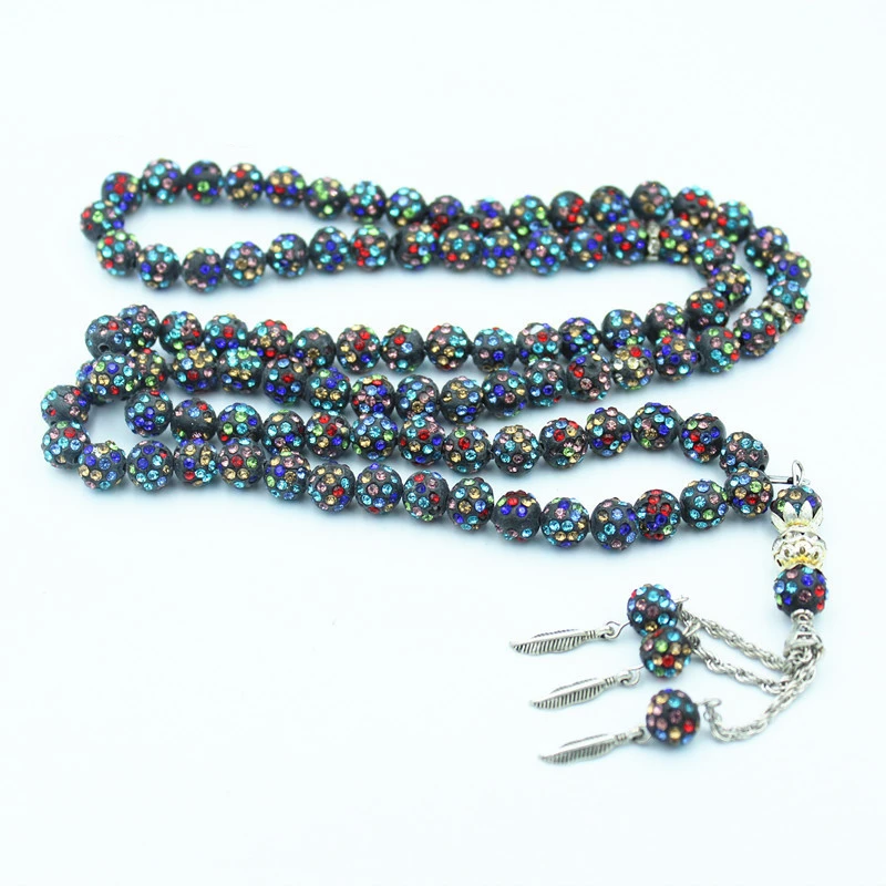 islamic tasbih Clay rhinestone Muslim beads 99 Arabic bracelets
