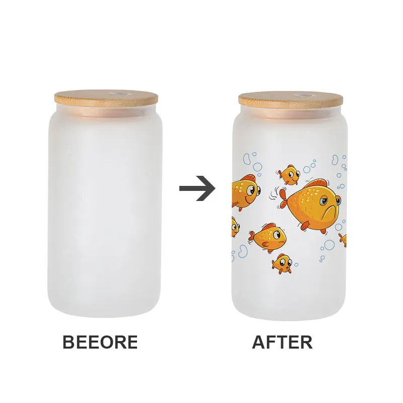 Mikenda 12oz 16oz Beer sublimation glass bottles Travel straight glass can Hot sale Us warehouse with blanks tumblers mug