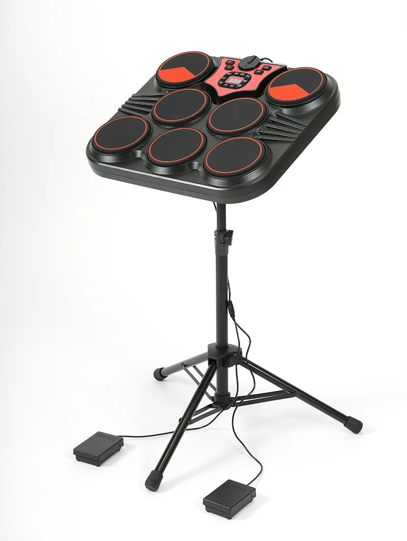 Portable 7-In1 Jazz Practice Pad Musical Instrument Racks Drums Set Full Set Drum