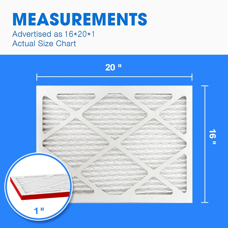Высокое качество по индивидуальному заказу мэрв 8 Merv 11 мэрв 13 картонный гофрированный рамки HVAC Ac воздушный фильтр предварительной очистки для 16x20x1