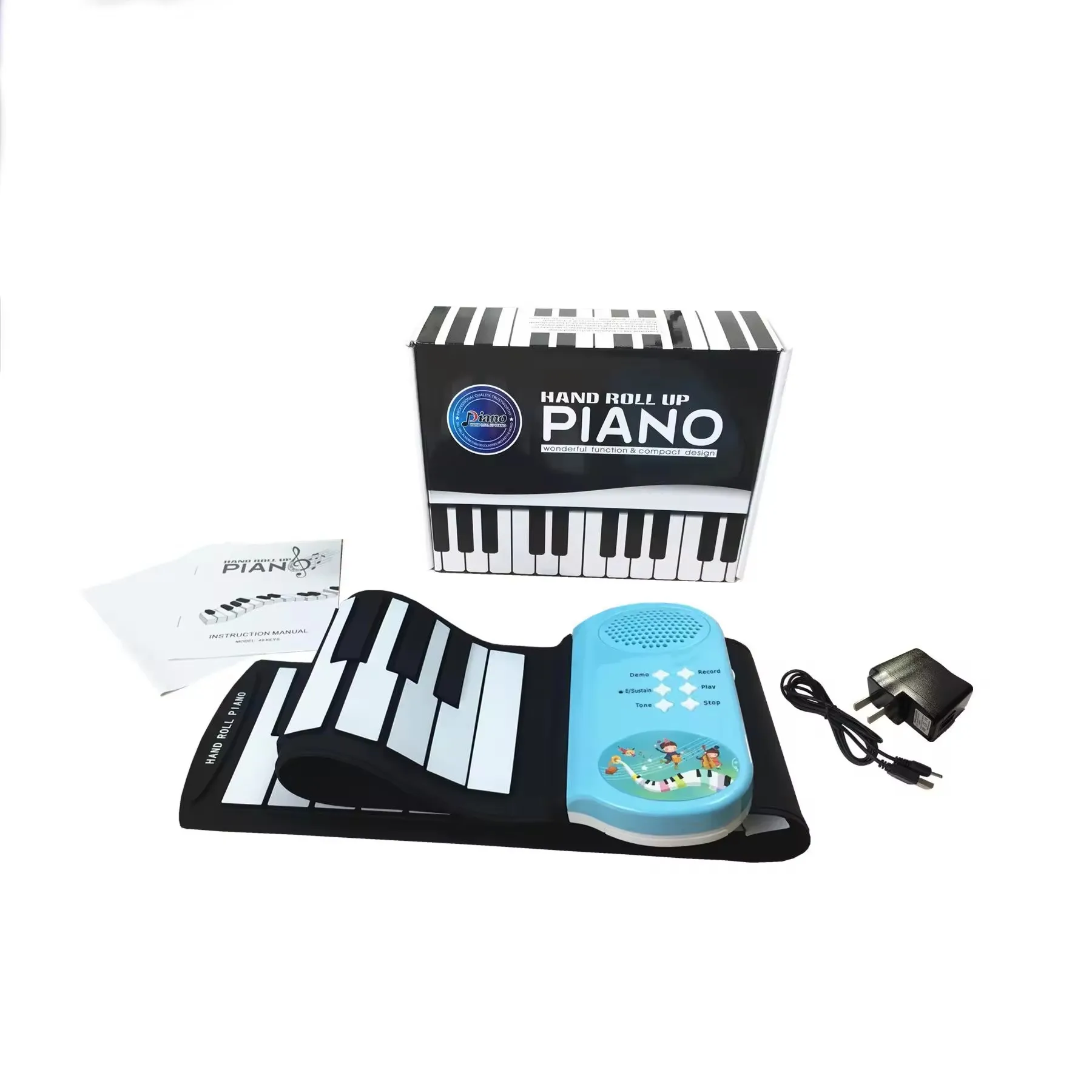Hand roll up piano with 49 keys for children perfect gift for beginners with multi-color dogital soft touching piano
