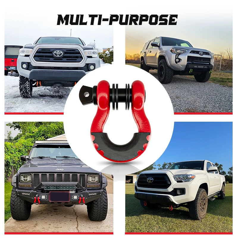 Ambull Factory Price Easy To Install G209 Lifting Carbon Steel Anchor Car Tow Hook D-Rings Bow Shackle
