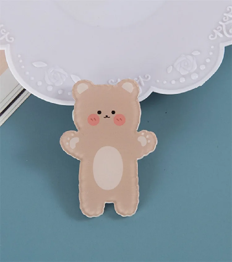 Wholesale Custom Pop Cute Cartoon Rabbit Bear Phone Holder Keychain Hairpin Fridge Stick DIY Acrylic Patch Bag Decorative Pin