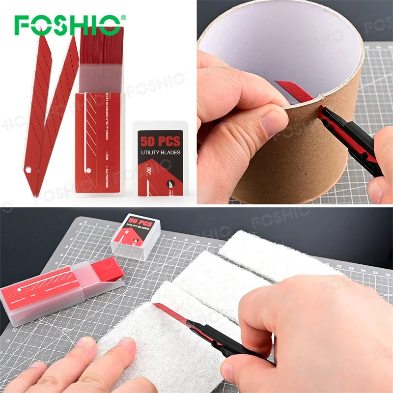 Foshio Customize Colors Carbon Steel Paper Cutting Knife Snap Off 9Mm Blade