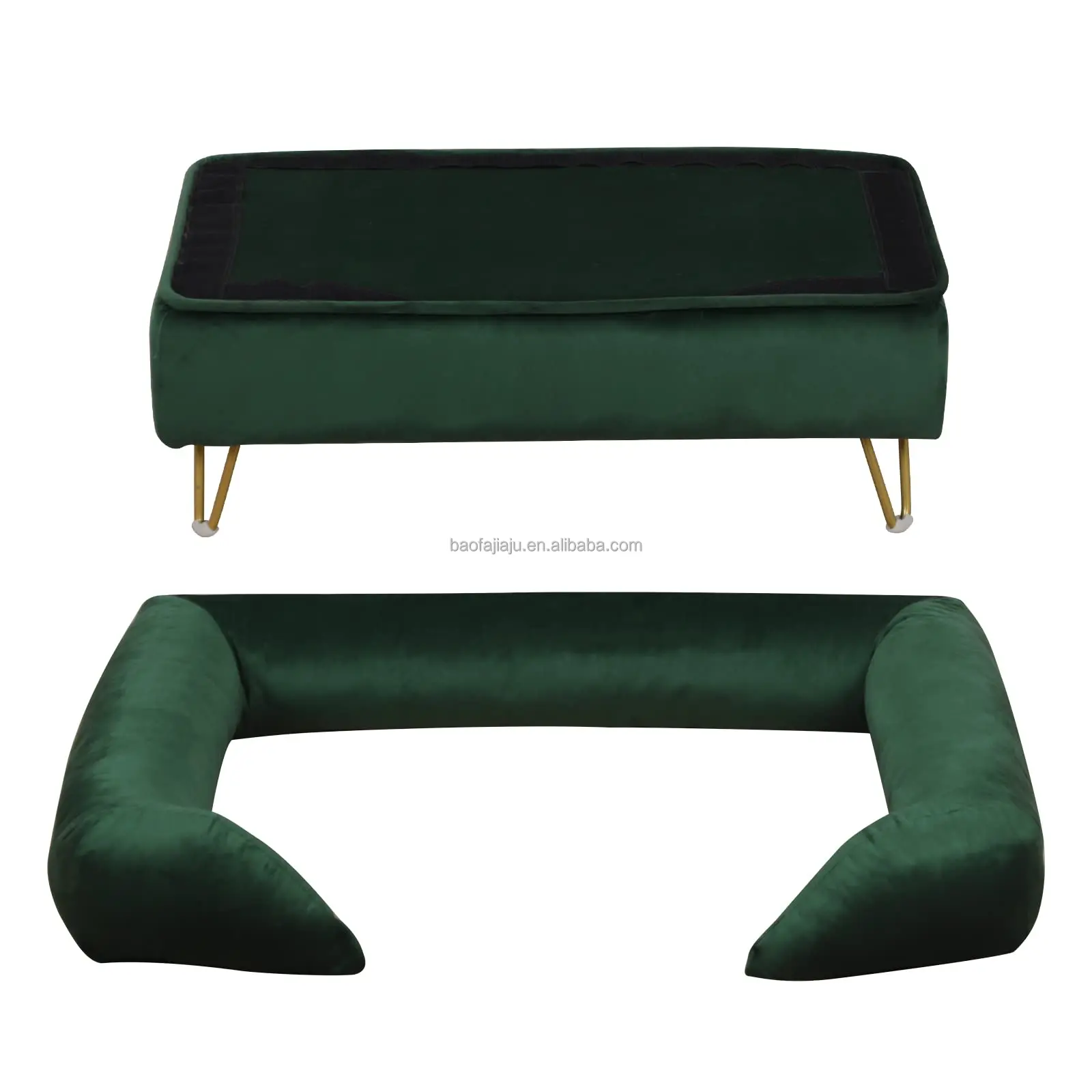 Metal Dog Sofa Legs Fashion New Design Pet Bed Detachable Dog Pad Flannel Anti-static Kennel Feel Comfortable Pet Furniture