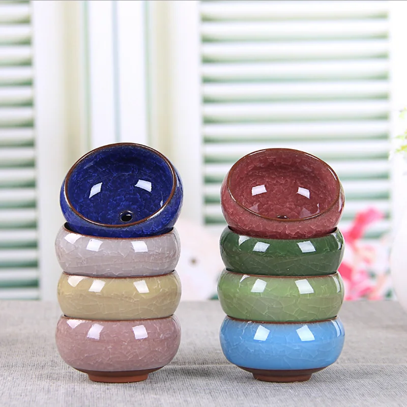 Succulent Plants Pots Mini Ice Crack Glaze Ceramics FlowerPot Garden Home Zakka Decor Craft Flower Pot