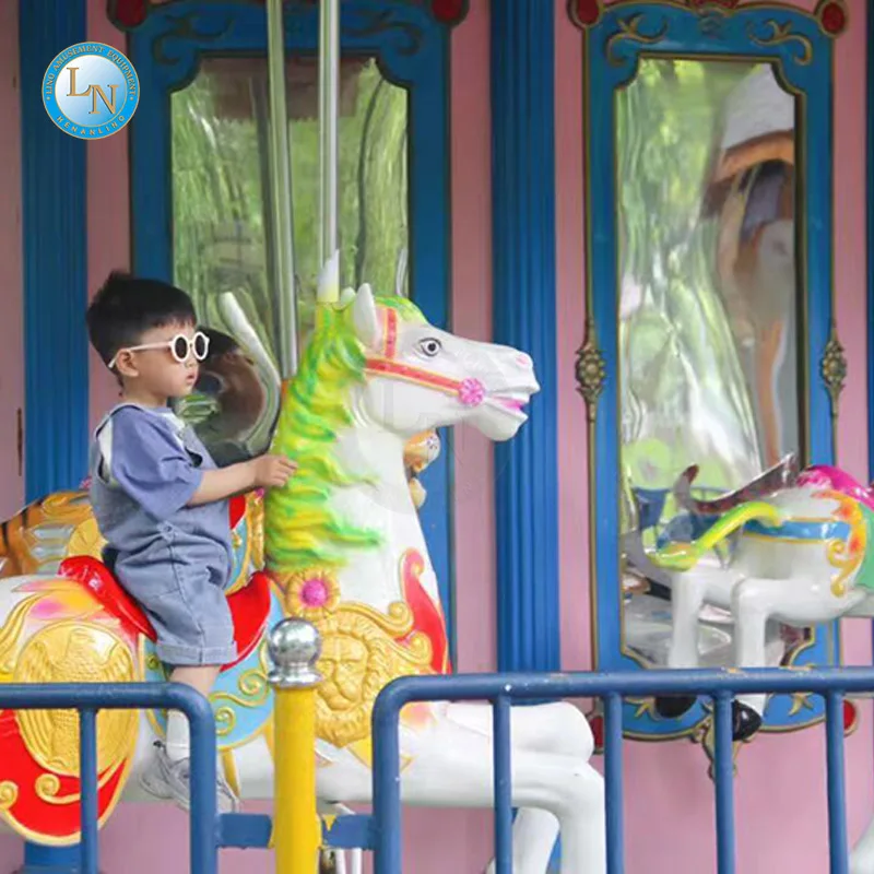 Newest Amusement Ride Carousel Horse Kids Carousel Mechanical Horse Ride for Sale Musical  Carousel 16 Seat