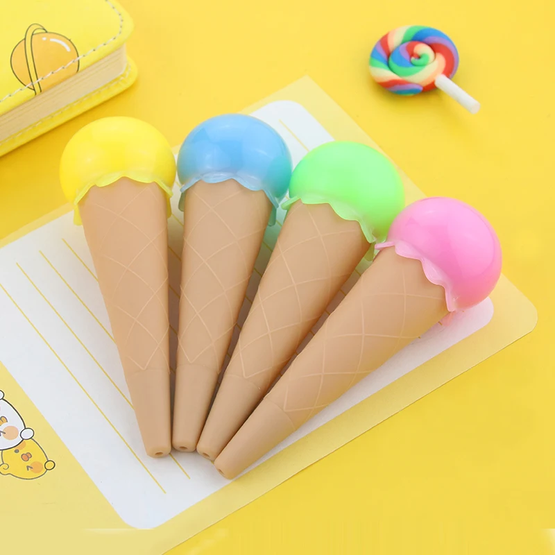 Color Ice Cream Gel Pens Smooth Office Student Parker Writing Gift Kids Lovely Cartoon 4 Color Gel Pen