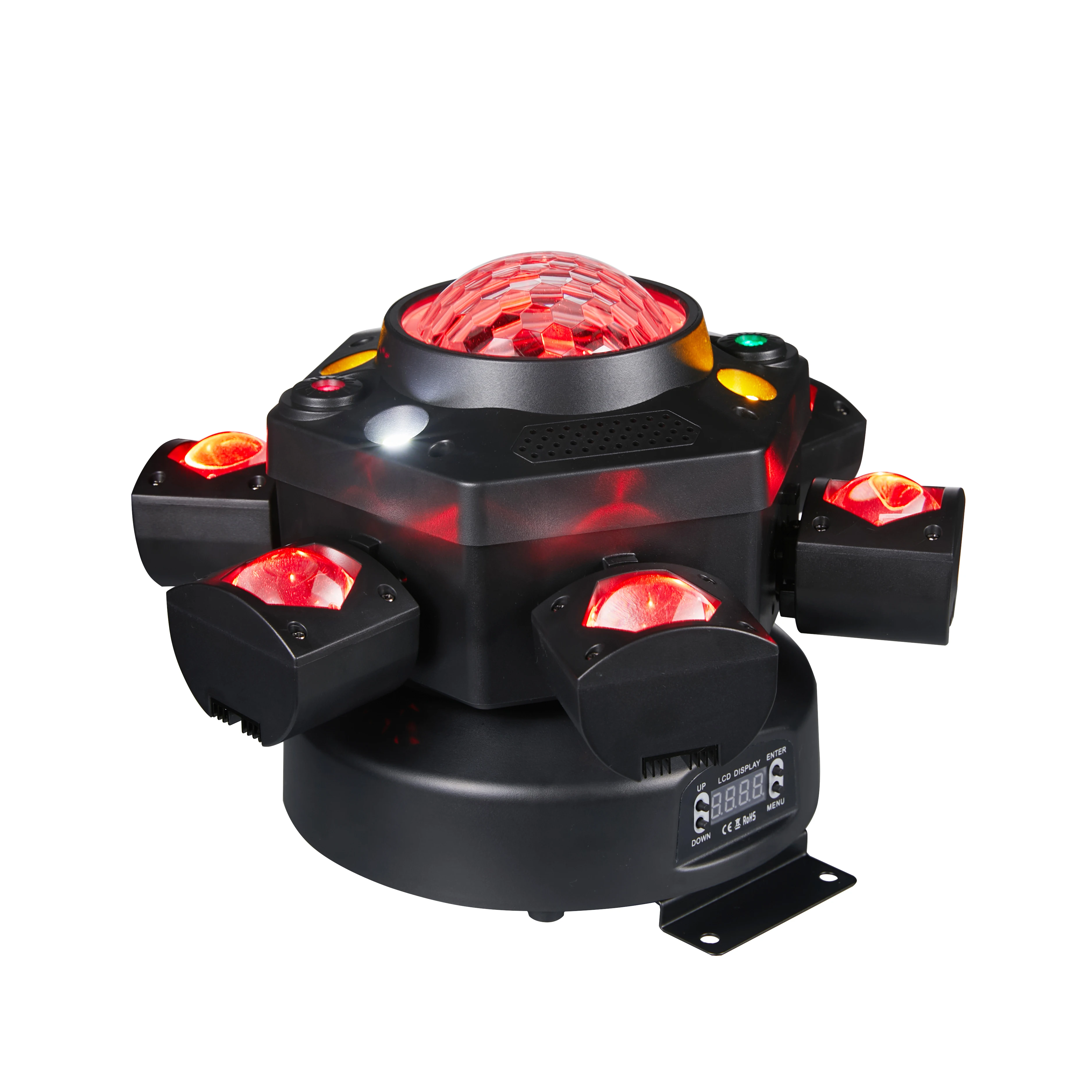 New Hot Sale 120W KaleidoscopeSix armed Little king Kong Smd Rgbw 4IN1 Lamp Strip Rood Groen Laser Stage Light