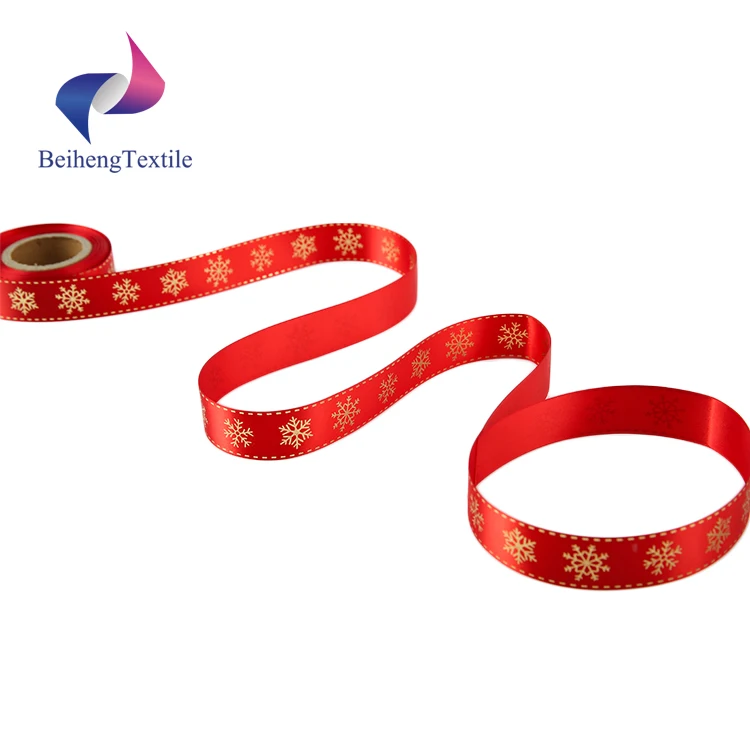 Wired Christmas 100 Yards Rolls Satin Christmas Snowflake Ribbon