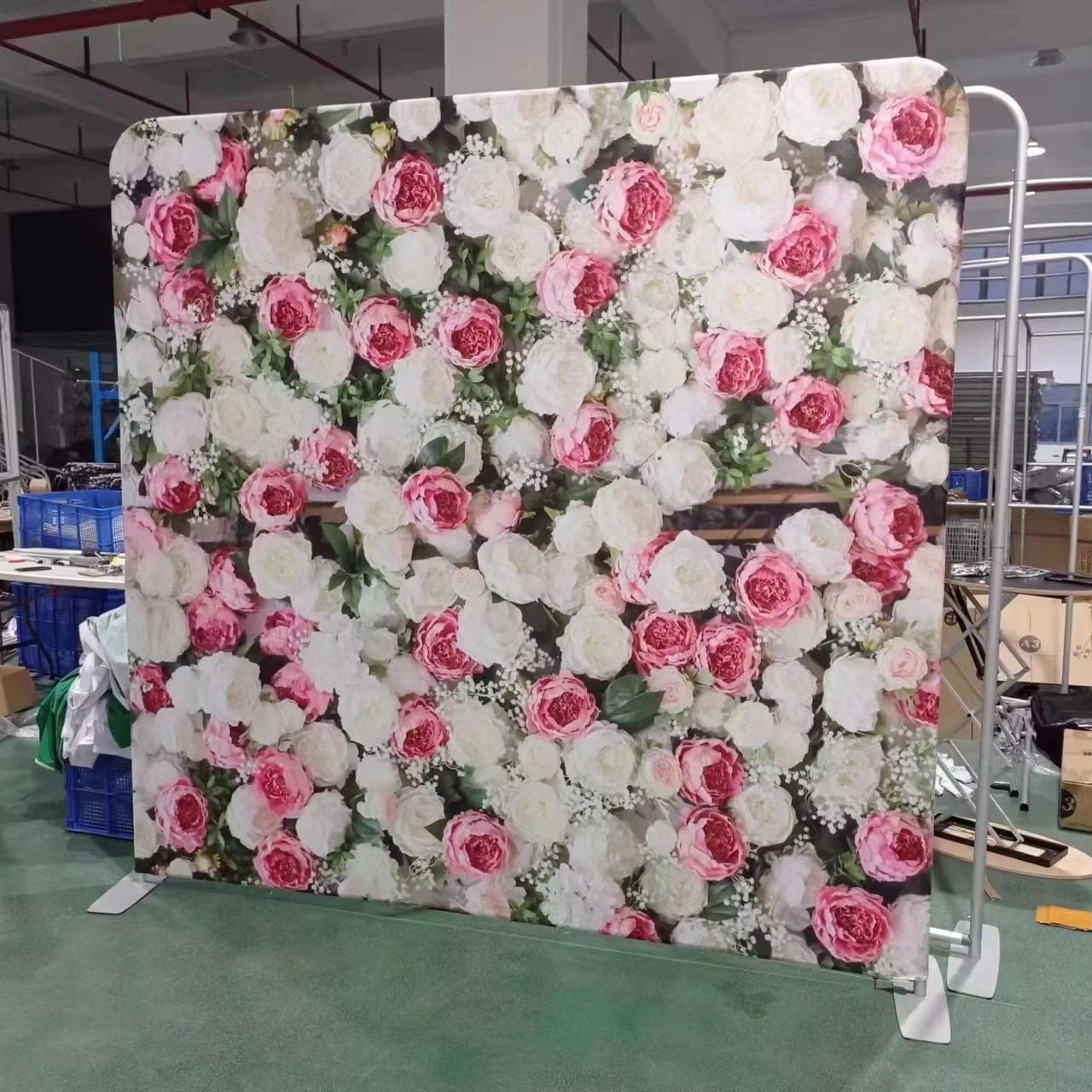 stretch tension fabric 8ft Aluminum Tube Stand Tension Fabric Pillowcase Cover Photo Booth Backdrop LOGO Customized ink painting